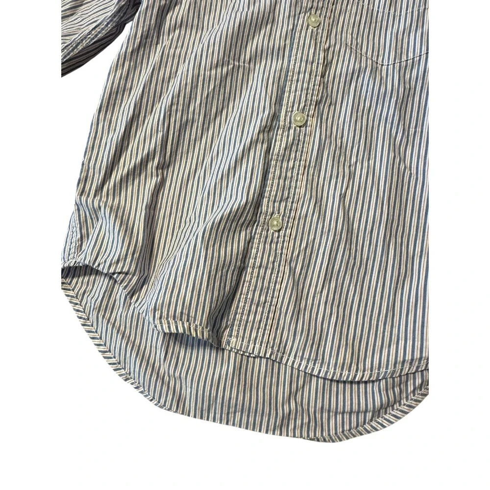 GAP Kids‎ XS Blue White Striped Long Sleeve Button Down Shirt Boy Girl